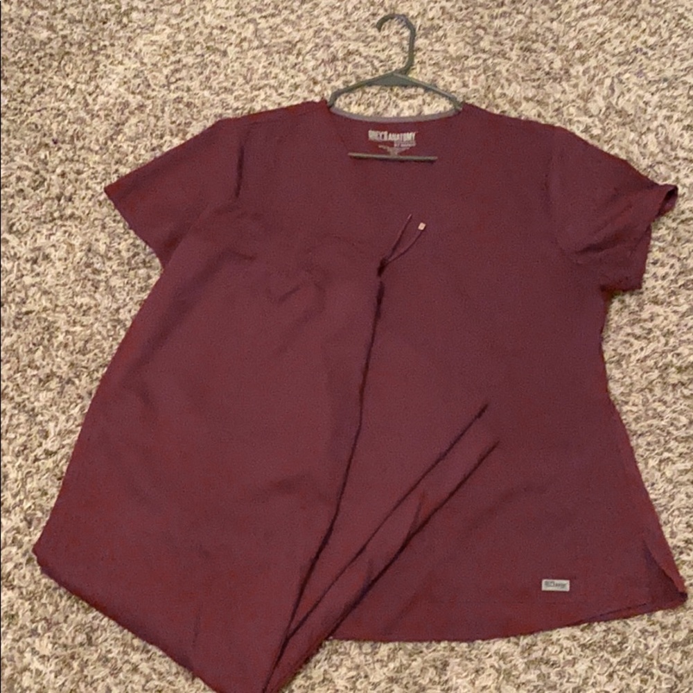 XL Maroon Greys Anatomy Scrub set size XL